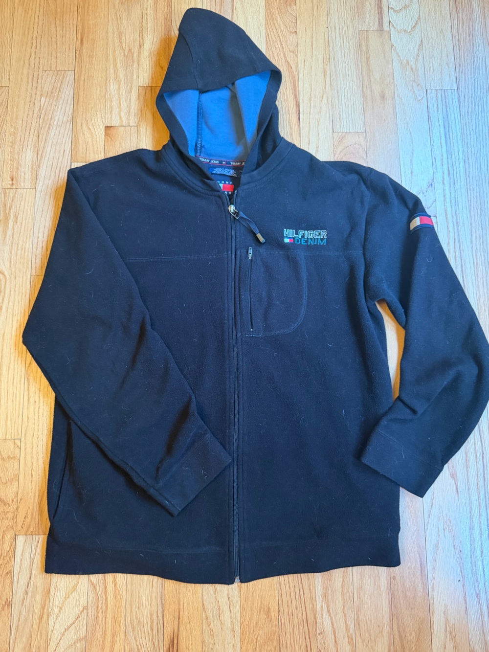 Tommy Hilfiger Black Hooded Fleece Jacket